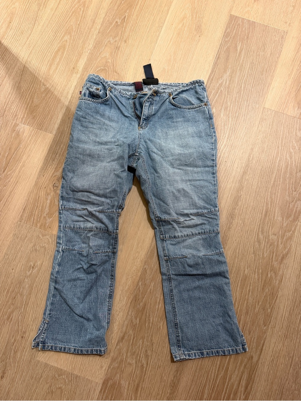 Ralph Lauren Washed Blue Denim Capris with Knee Seams